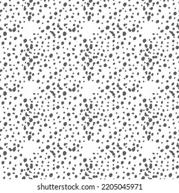 Vector. Hand drawn polka dot texture. Spotted grey, black and white background. Geometric abstract pattern with hand drawn circles. Drawn dots in the shape of a circle. Flow, halftone gradient.