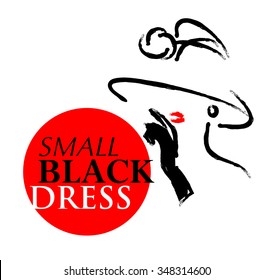 Vector hand drawn portrait of young stylish girl isolated on white background. Good for magazine cover, journal article, print, packaging design, shop and store logo.