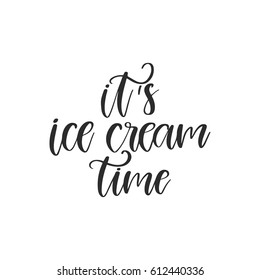 Vector hand drawn poster - It's ice cream time. Great print for t-shirts, cards, any surface. Summer illustration