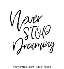 Vector hand drawn poster with phrase. Typography isolated card, image with lettering. Black quote on white background. Design for t-shirt and prints.
