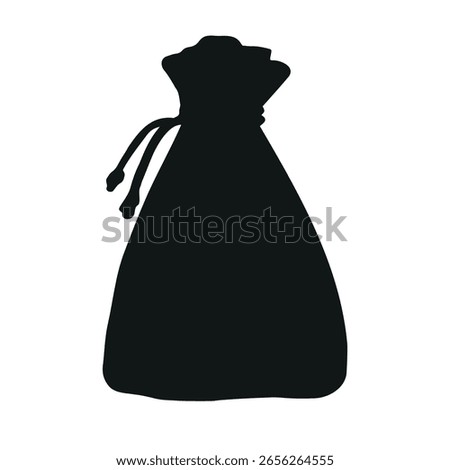 Vector hand drawn pouch silhouette isolated on white background
