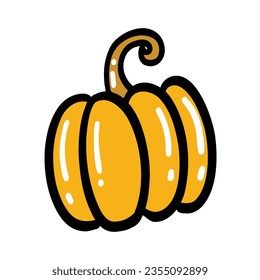 Vector Hand drawn pumpkin Isolated white background Outline Doodle style pumpkin illustration Pencil drawing Vegetable outline style illustration Farm market product  Can be used in designs 
