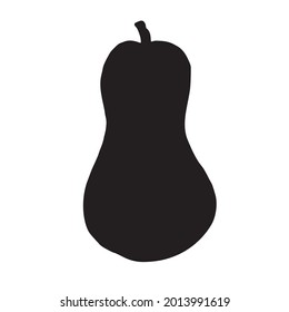 Silueta de calabaza dibujada a mano del vector aislada sobre fondo blanco