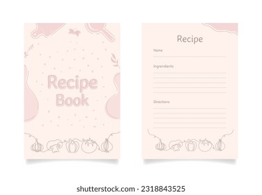 
Vector hand drawn recipe book design