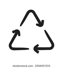Vector dibujado a mano icono de reciclaje