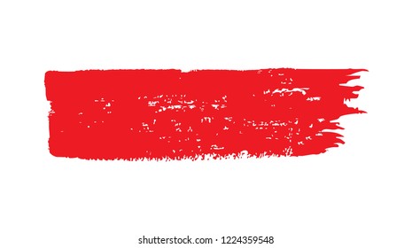 Brushe de grunge rojo dibujado a mano del vector. Elemento de diseño creativo para marco, logotipo, banner, tapicería.