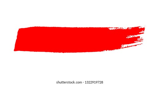 Vector hand drawn red grunge brush stroke. Creative Design Element for frame, logo, banner, wallpaper