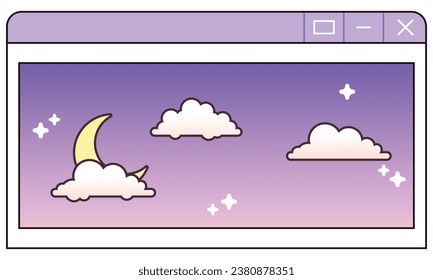 Vector hand drawn retro computer windows element.