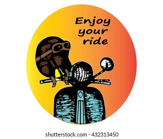 Vector hand drawn retro motorcycle illustration