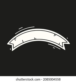 Cinta dibujada a mano del vector. Bandera de la cinta blanca