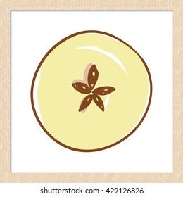 Vector hand drawn rustic apple slice. Cute artistic decoration for bakery menu background, market, shop, cafe design in watercolor style. Isolated art on white background.