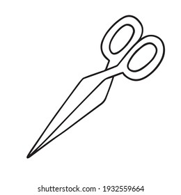 Vector hand drawn scissors isolated on white background 