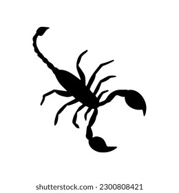 Vector hand drawn scorpio silhouette isolated on white background