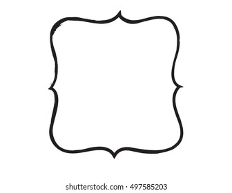 Vector Hand Drawn Scroll with black ink - Decorative