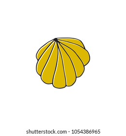 Vector hand drawn sea shell. Isolated individual object. Clipart for greeting cards, weddings, stationery, surface design, scrapbooking. Part of a large sea collection.