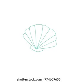 Vector hand drawn sea shell. Isolated individual object. Clipart for greeting cards, weddings, stationery, surface design, scrapbooking. Part of a large sea collection.