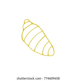 Vector hand drawn sea shell. Isolated individual object. Clipart for greeting cards, weddings, stationery, surface design, scrapbooking. Part of a large sea collection.