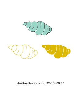 Vector hand drawn sea shells. Isolated individual objects. Clipart for greeting cards, weddings, stationery, surface design, scrapbooking. Part of a large sea collection.