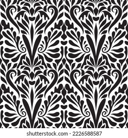 Vector Hand Drawn Seamless Bright Ethnic Floral Pattern. Contemporary Art Print Template. Otomi Mexican Style