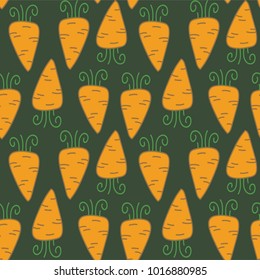 Vector hand drawn seamless carrot pattern