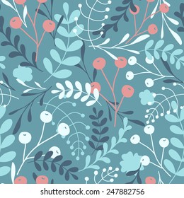 Vector Hand drawn Seamless Floral pattern
