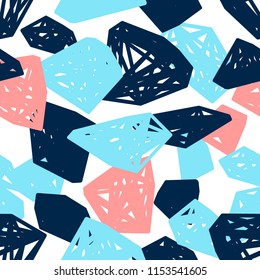 Vector hand drawn seamless pattern with stones, abstract background modern style. Pattern ideal for wrapping paper, wallpaper and textiles, fashion industry. eps 8