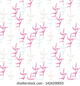 Vector hand drawn seamless pattern, floral illustration. Traditional Japanese surface design. For fabric prints, textile, wrapping paper.