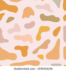 Vector hand drawn seamless pattern cute design. Beige, yellow