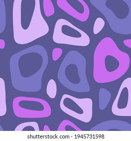 Vector Hand Drawn Seamless Pattern Cute Design. Purple, Pink, Lilac Color Shape