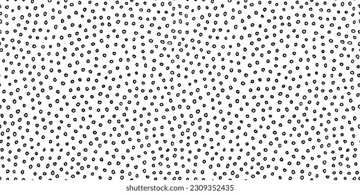 Vector hand drawn seamless pattern with tiny small circles. Artistic digital paper. Endless texture backdrop. Tileable background illustration in black and white colors