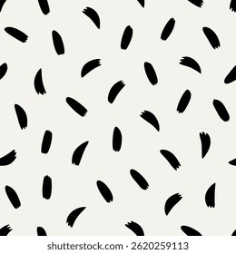 Vector hand drawn seamless pattern. Small dash pattern on white background. Simple minimal abstract vector background.