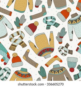 vector hand drawn seamless pattern with 