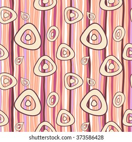 Vector hand drawn seamless pattern - abstract stripes ans triangles 