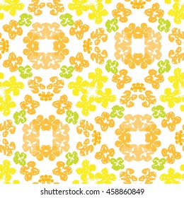 Vector hand drawn seamless pattern. Abstract floral allover pattern. Hipster print.