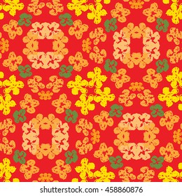 Vector hand drawn seamless pattern. Abstract floral allover pattern. Hipster print.