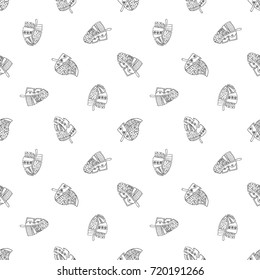 Vector hand drawn seamless pattern, decorative stylized childish trees. Doodle style, tribal graphic illustration. Ornamental cute hand drawing Series of doodle, cartoon, sketch seamless patterns