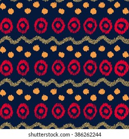 Vector hand drawn seamless tribal pattern. Fashion and textile trendy background. Ethnic boho style illustration.