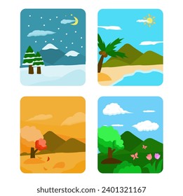  vector hand drawn seasonal poster pack