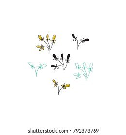 Vector hand drawn seaweeds. Isolated individual objects, algae. Sea clipart for greeting cards, weddings, stationery, surface design, scrapbooking. Part of a large sea collection.