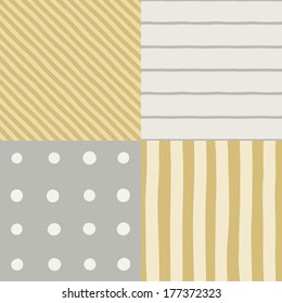 Vector hand drawn set of 4 patterns
