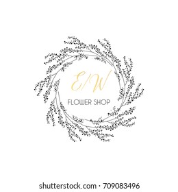 Vector hand drawn set elements for labels, logos and badges for health care,florist, photography, wedding,flower shop, cosmetics, spa and wellness, beauty salon