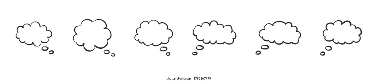 Vector hand drawn set of sketch speech bubbles for infographics. Vector illustration