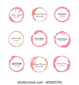 Vector hand drawn shapes for brand identity and logo design isolated on background and easy to use. Brush and inc design elements with gold grunge texture.