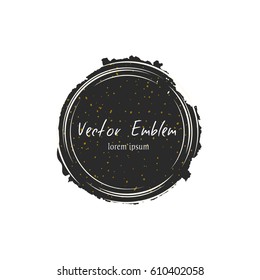 Vector hand drawn shapes for brand identity and logo design isolated on background and easy to use. Brush and inc design elements with grunge texture.