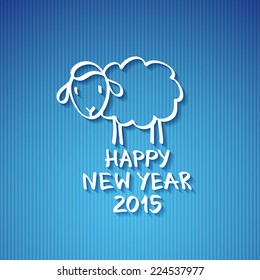 vector hand drawn sheep, happy new year 2015