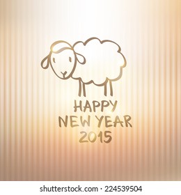 vector hand drawn sheep, happy new year 2015