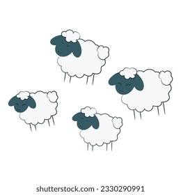 Vector hand drawn sheep outline illustration.