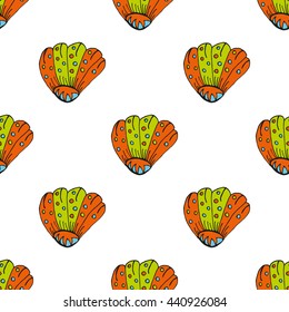 Vector Hand drawn Shell Illustration. Summer Vector creative art-work.
