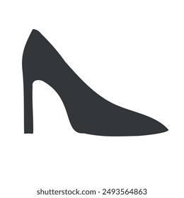 Vector hand drawn shoe silhouette isolated on white background