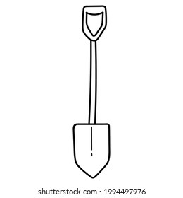 Vector hand drawn Shovel outline doodle icon. Shovel sketch illustration for print, web, mobile and infographics isolated on white background.